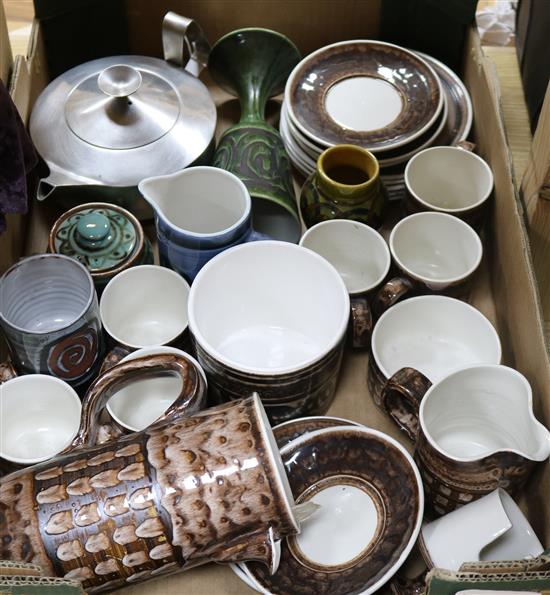 A collection of Rye pottery and a 1960s Old Hall Robert Welch teapot